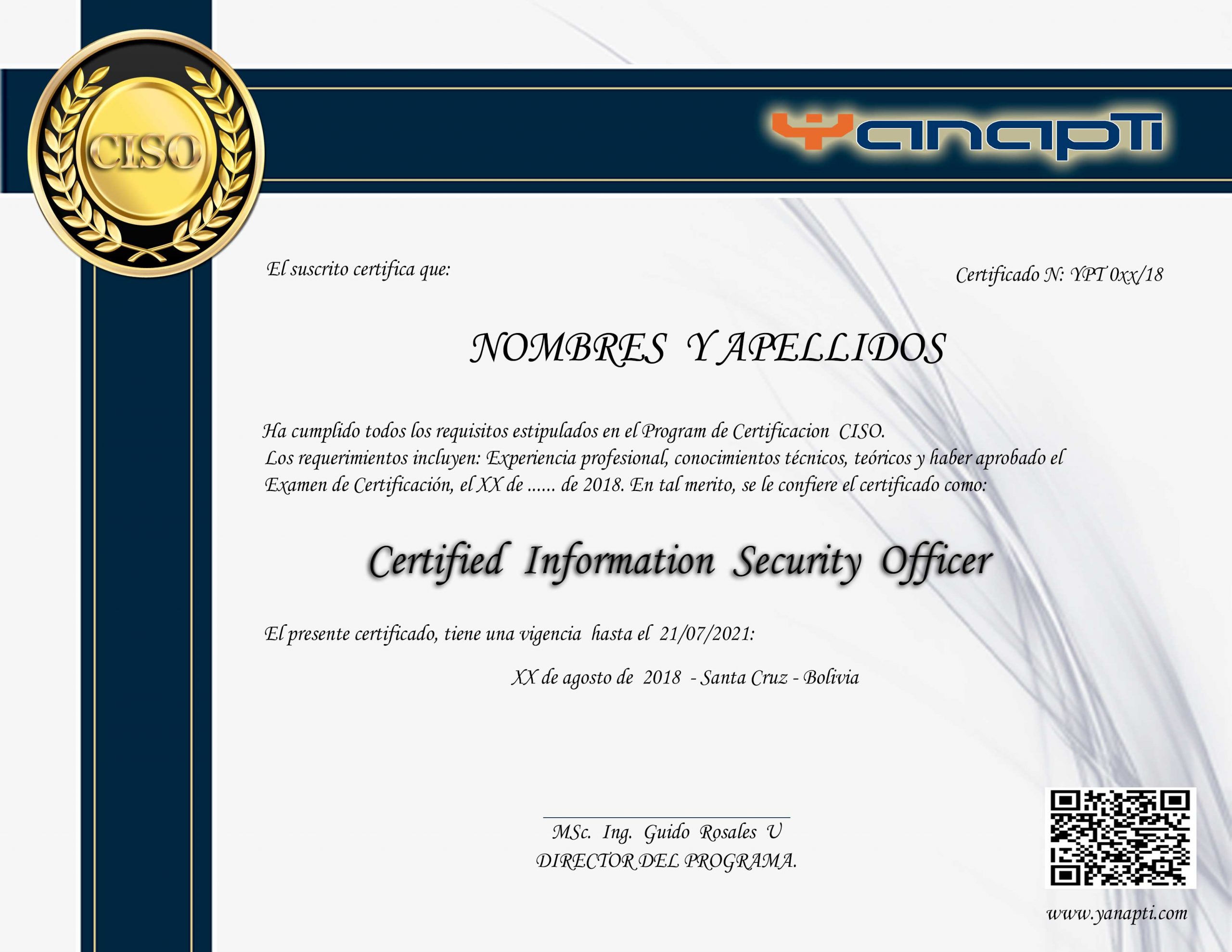 Certificado CISO